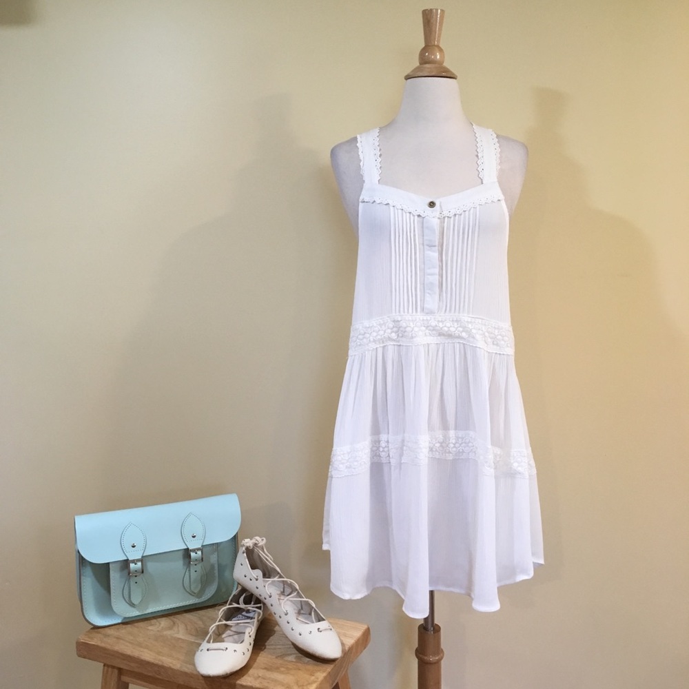 Crochet Dolphin Hem Racerback Dress - Picture 3 of 5